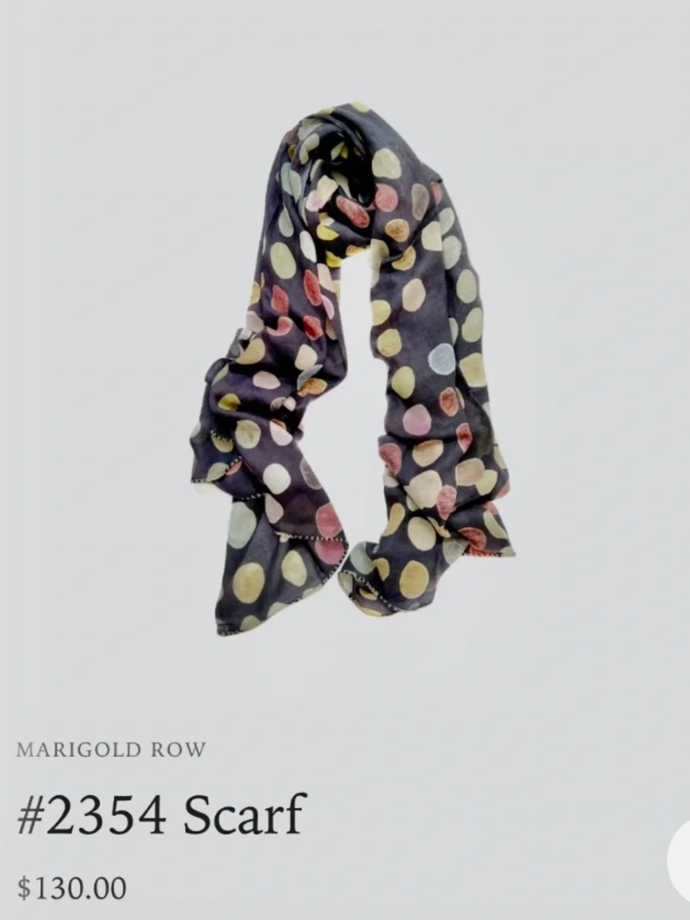 Marigold Row scarf 28”x 80”